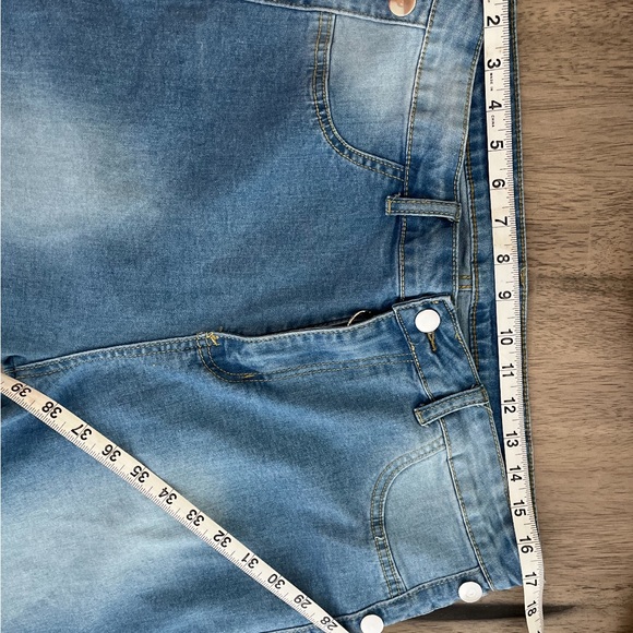 Plus size Light wash bell bottoms/wide flare, metal button detail down the leg - Picture 16 of 16